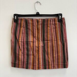 Jolt Multicolor Striped Mini Skirt